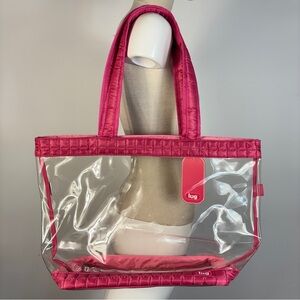 Lug Peekaboo Clear Tote Bag | Rose Pink | Travel Stadium Compliant NWT